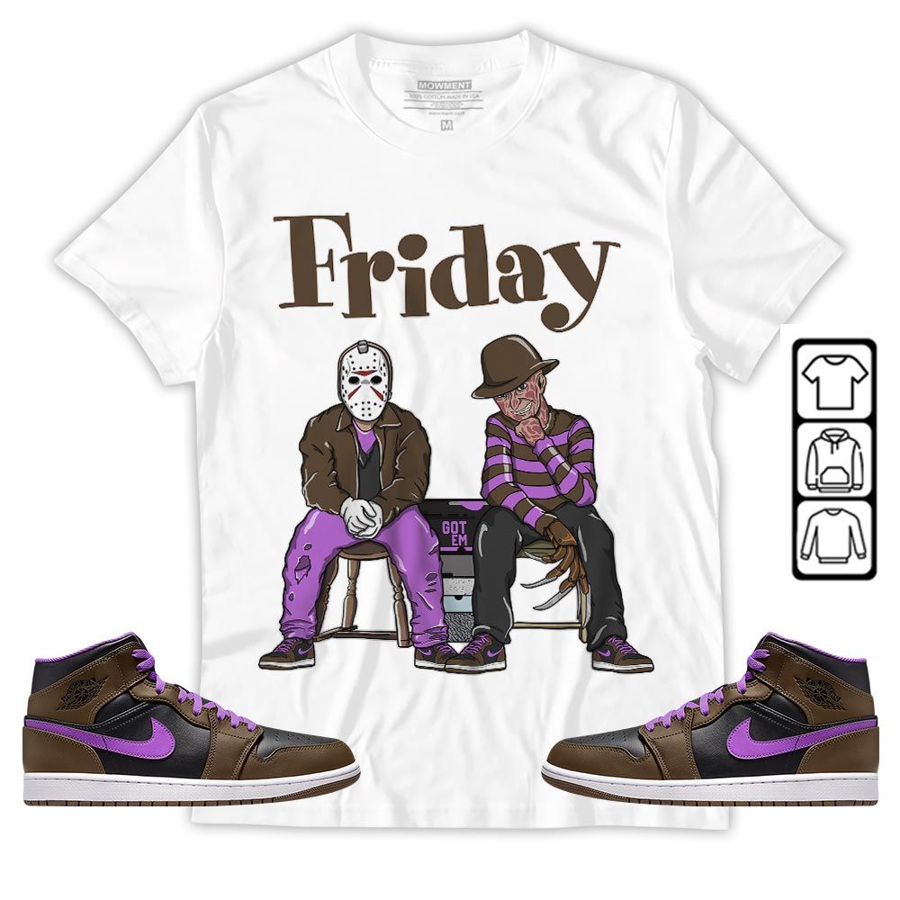 Friday Horror Sneaker Shirt Match Jordan 1 Mid Palomino, Jordan 1 Mid Palomino MKO T-Shirt