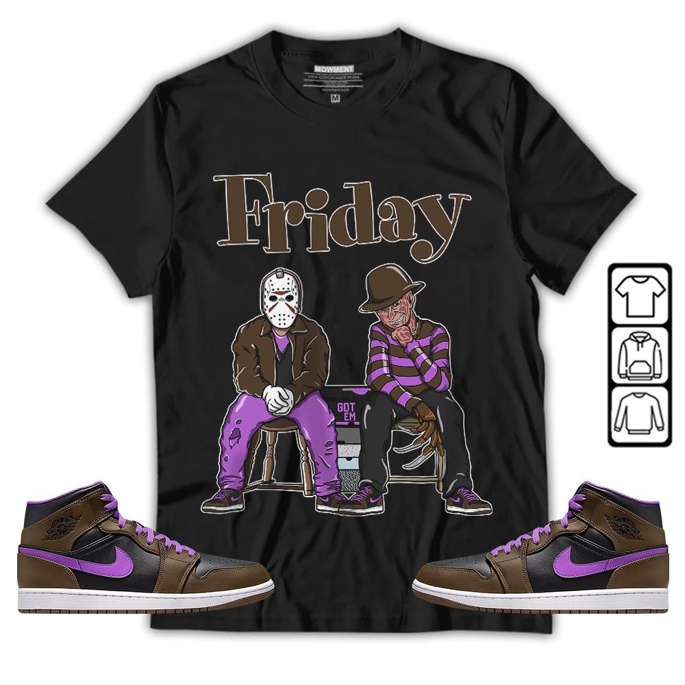 Friday Horror Sneaker Shirt Match Jordan 1 Mid Palomino, Jordan 1 Mid Palomino MKO T-Shirt Friday Horror Sneaker Shirt Match Jordan 1 Mid Palomino, Jordan 1 Mid Palomino MKO T-Shirt