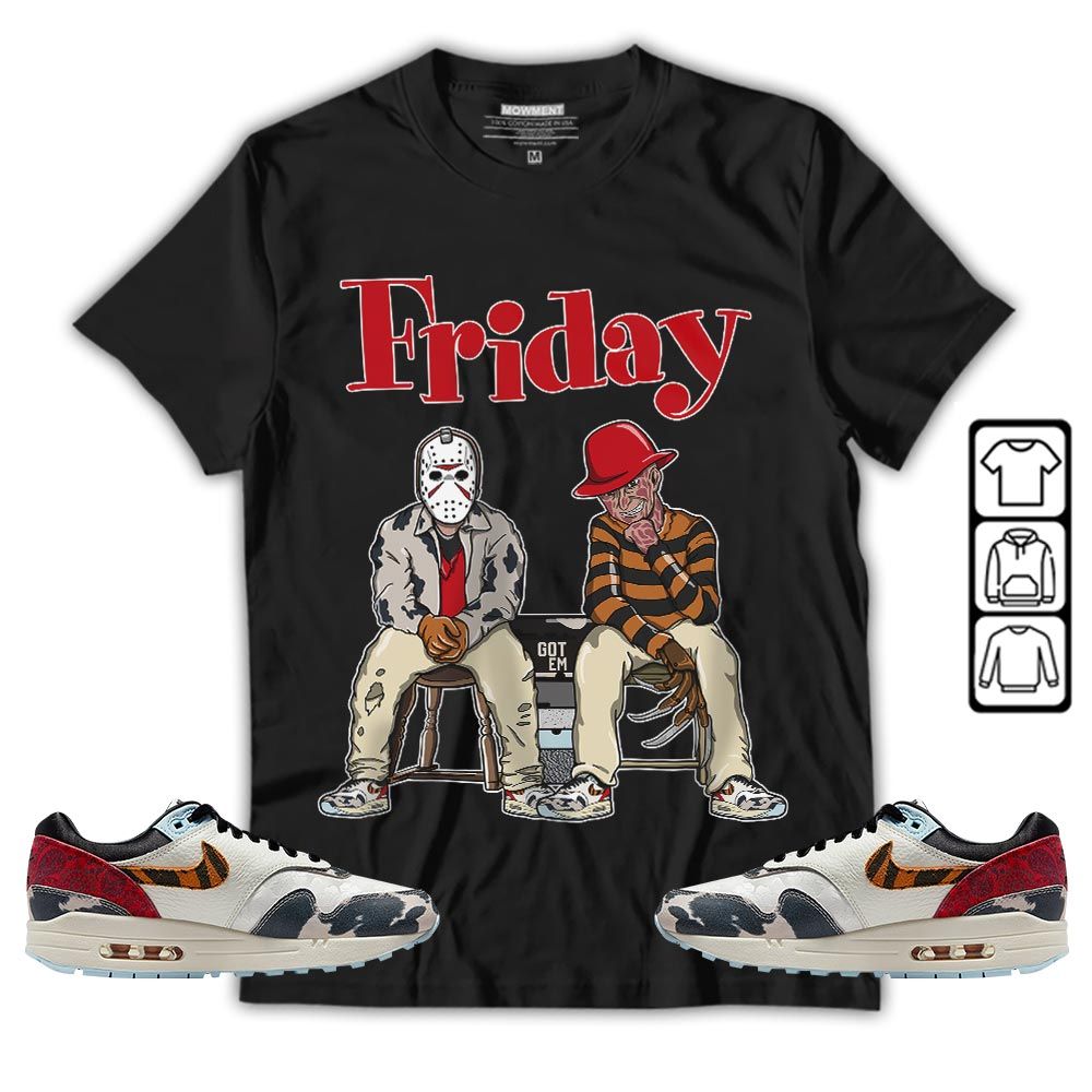 Friday Horror Sneaker Shirt Match Max 1 87 Tiger Swoosh, Air Max 1 Great Indoors MKO T-Shirt