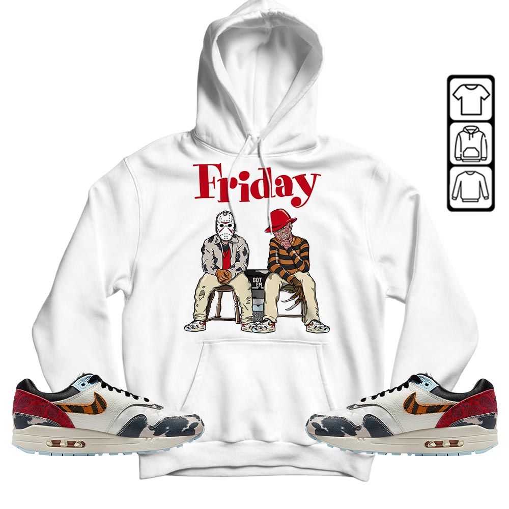 Friday Horror Sneaker Shirt Match Max 1 87 Tiger Swoosh, Air Max 1 Great Indoors MKO T-Shirt