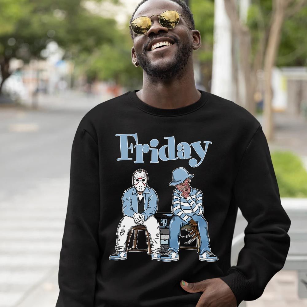 Friday Horror Sneaker Shirt Match Mid Ice Blue 1s, Jordan 1 Mid Ice Blue MKO T-Shirt Friday Horror Sneaker Shirt Match Mid Ice Blue 1s, Jordan 1 Mid Ice Blue MKO T-Shirt