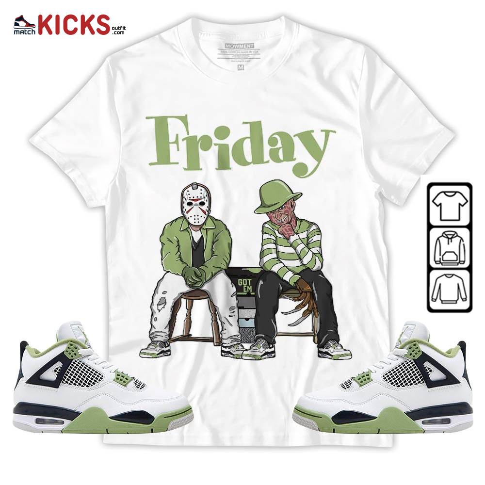 Friday Horror Sneaker Shirt Match Retro Oil Green 4s, Jordan 4 Oil Green MKO Sweatshirt