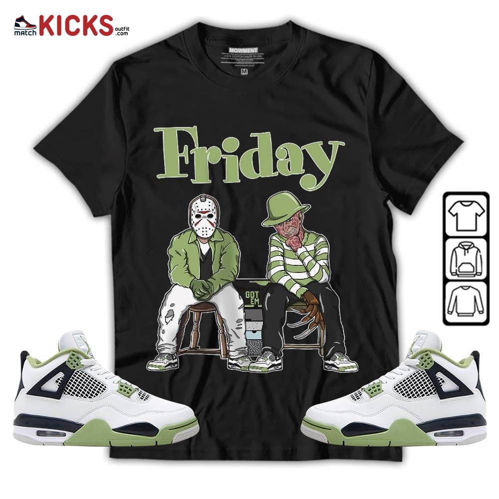 Friday Horror Sneaker Shirt Match Retro Oil Green 4s, Jordan 4 Oil Green MKO T-Shirt Friday Horror Sneaker Shirt Match Retro Oil Green 4s, Jordan 4 Oil Green MKO T-Shirt