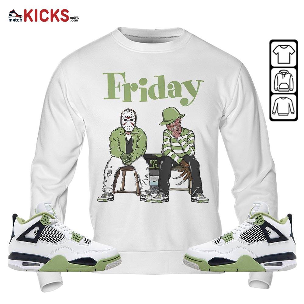 Friday Horror Sneaker Shirt Match Retro Oil Green 4s, Jordan 4 Oil Green MKO T-Shirt Friday Horror Sneaker Shirt Match Retro Oil Green 4s, Jordan 4 Oil Green MKO T-Shirt