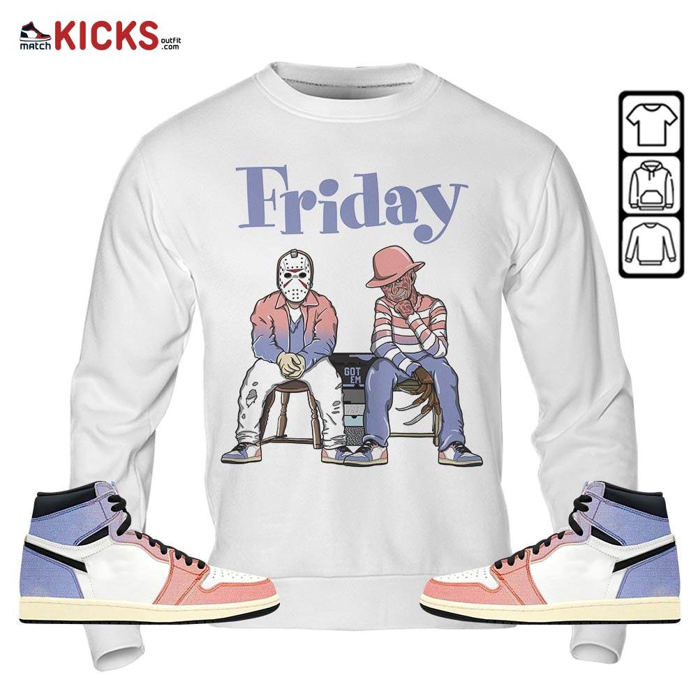 Friday Horror Sneaker Shirt Match Retro Skyline 1s, Jordan 1 High OG Skyline MKO T-Shirt Friday Horror Sneaker Shirt Match Retro Skyline 1s, Jordan 1 High OG Skyline MKO T-Shirt