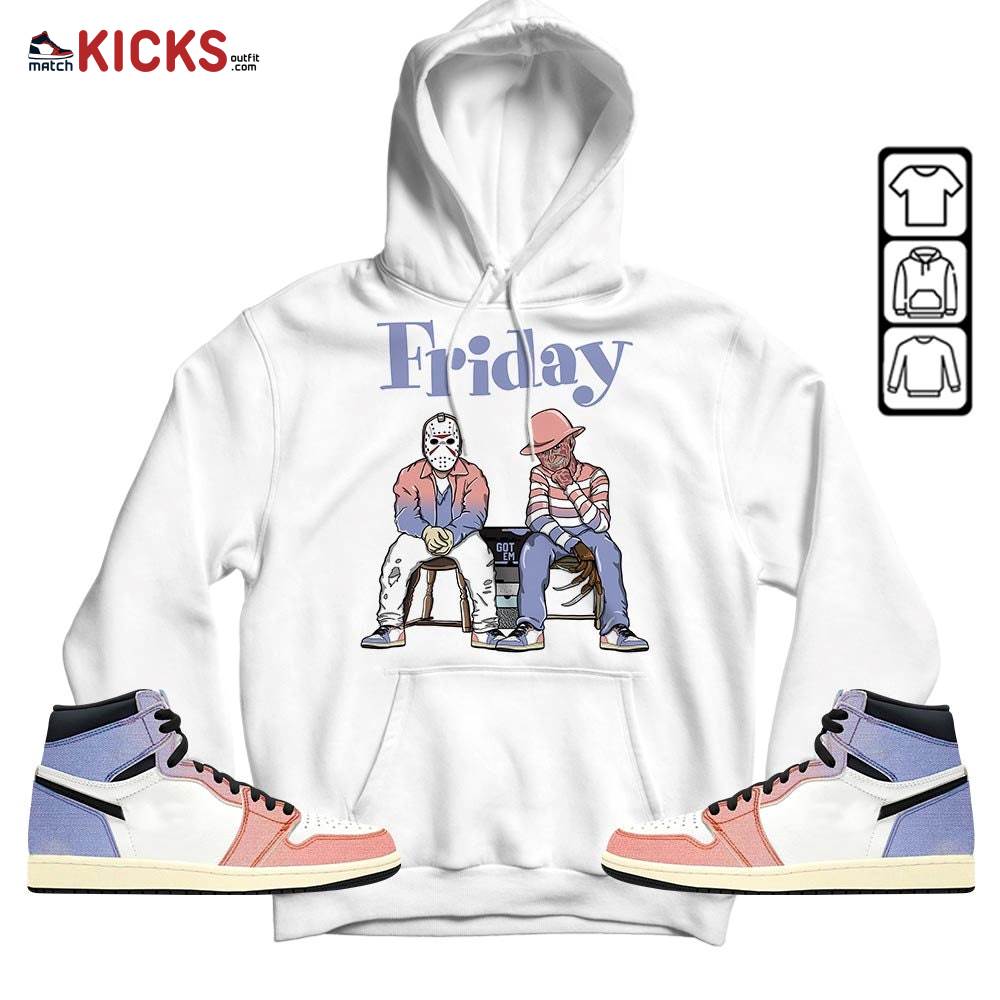 Friday Horror Sneaker Shirt Match Retro Skyline 1s, Jordan 1 High OG Skyline MKO T-Shirt Friday Horror Sneaker Shirt Match Retro Skyline 1s, Jordan 1 High OG Skyline MKO T-Shirt