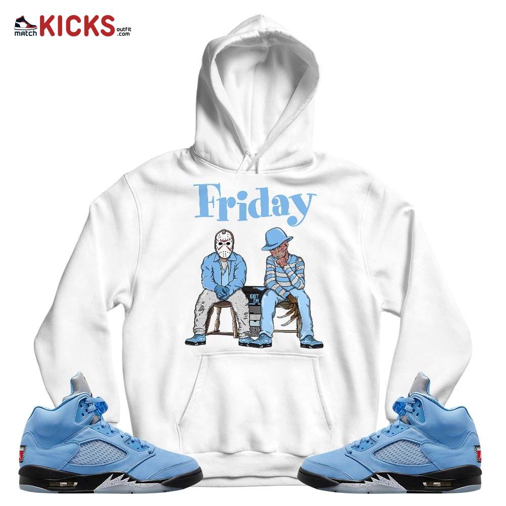 Friday Horror Sneaker Shirt Match Retro University Blue 5s, Jordan 5 University Blue MKO T-Shirt Friday Horror Sneaker Shirt Match Retro University Blue 5s, Jordan 5 University Blue MKO T-Shirt