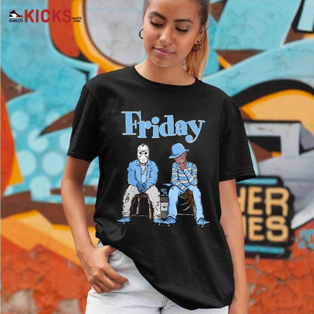 Friday Horror Sneaker Shirt Match Retro University Blue 5s, Jordan 5 University Blue MKO T-Shirt Friday Horror Sneaker Shirt Match Retro University Blue 5s, Jordan 5 University Blue MKO T-Shirt