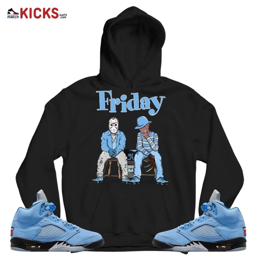 Friday Horror Sneaker Shirt Match Retro University Blue 5s, Jordan 5 University Blue MKO T-Shirt Friday Horror Sneaker Shirt Match Retro University Blue 5s, Jordan 5 University Blue MKO T-Shirt