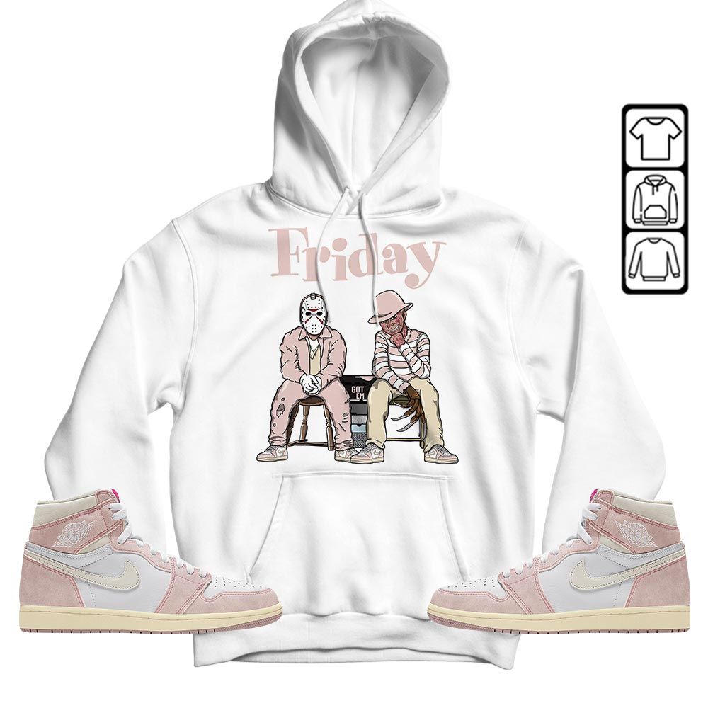Friday Horror Sneaker Shirt Match Retro Washed Pink 1s, Jordan 1 High OG Washed Pink MKO T-Shirt