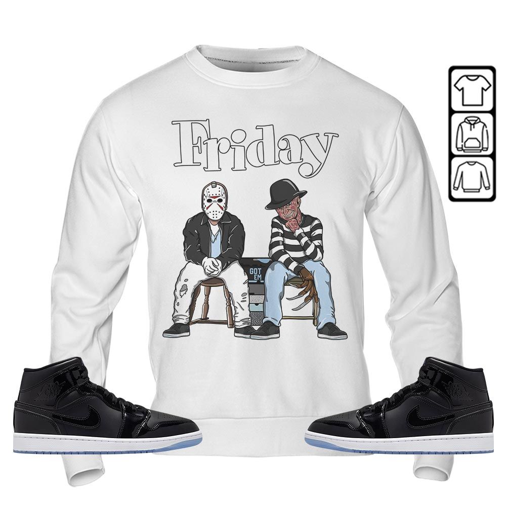 Friday Horror Sneaker Shirt Match Space Jam 1s, Jordan 1 Mid Space Jam MKO Sweatshirt