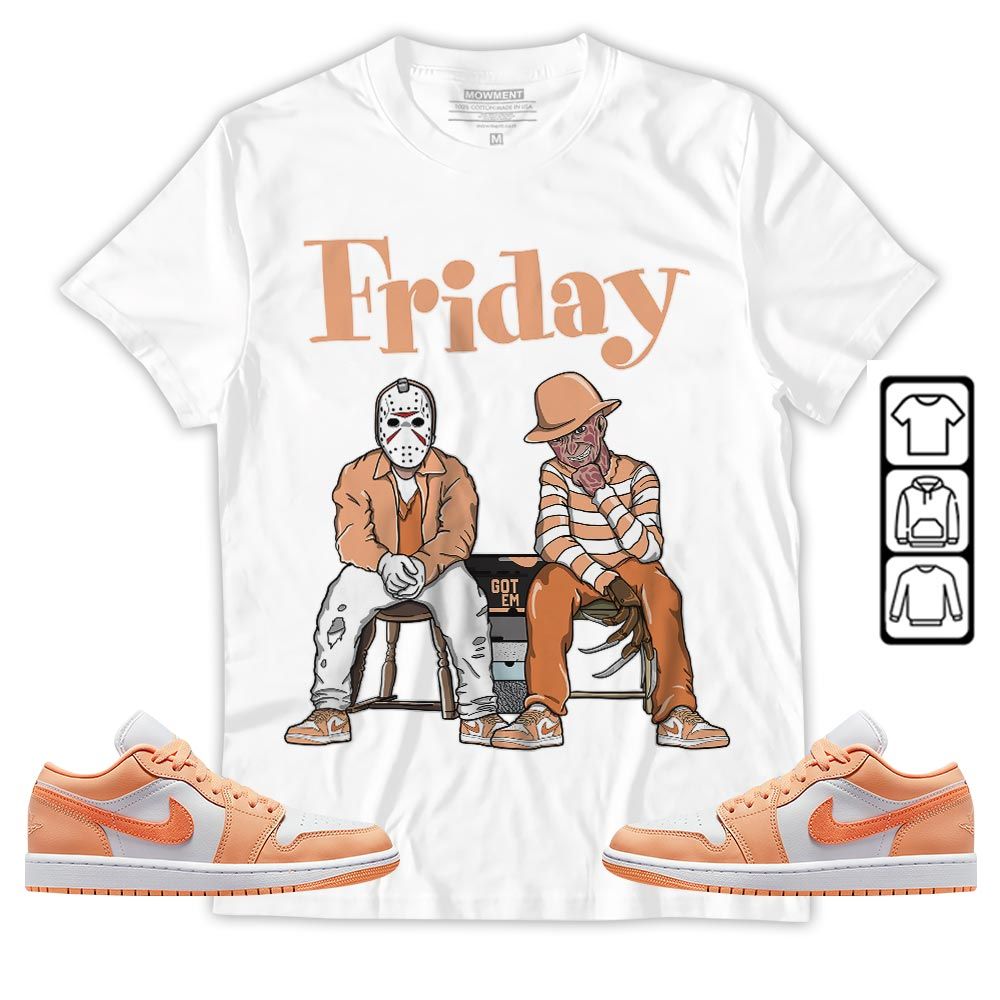 Friday Horror Sneaker Shirt Match Sunset Haze 1s, Jordan 1 Low Sunset Haze MKO T-Shirt Friday Horror Sneaker Shirt Match Sunset Haze 1s, Jordan 1 Low Sunset Haze MKO T-Shirt