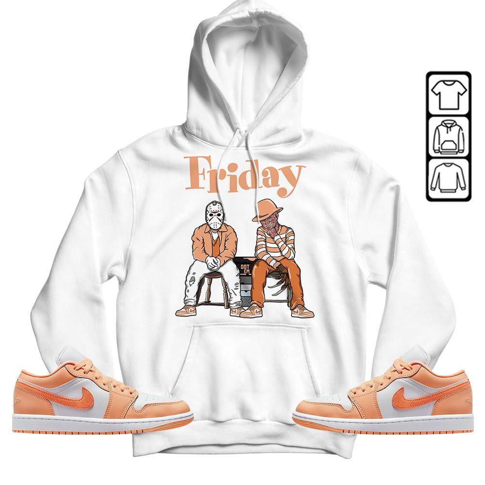Friday Horror Sneaker Shirt Match Sunset Haze 1s, Jordan 1 Low Sunset Haze MKO T-Shirt