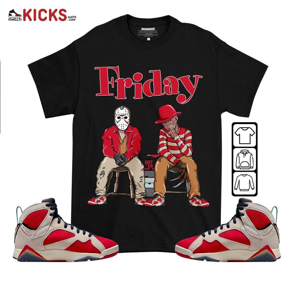 Friday Horror Sneaker Shirt Match Trophy Room 7s, Jordan 7 Trophy Room MKO T-Shirt
