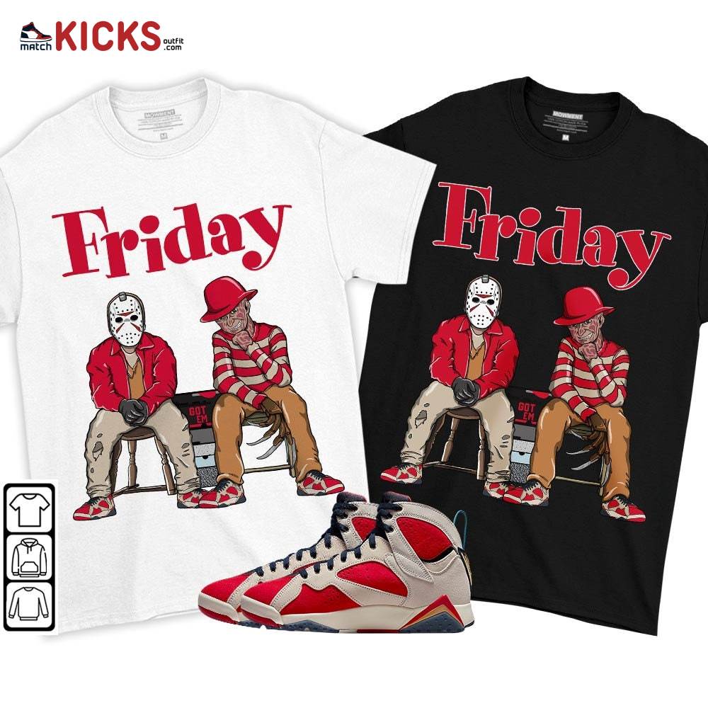 Friday Horror Sneaker Shirt Match Trophy Room 7s, Jordan 7 Trophy Room MKO T-Shirt