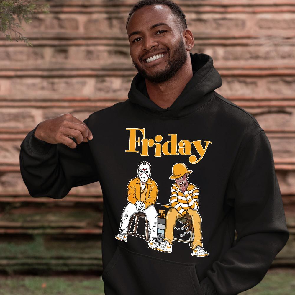 Friday Horror Sneaker Shirt Match University Gold, Ship SP University Gold MKO T-Shirt Friday Horror Sneaker Shirt Match University Gold, Ship SP University Gold MKO T-Shirt