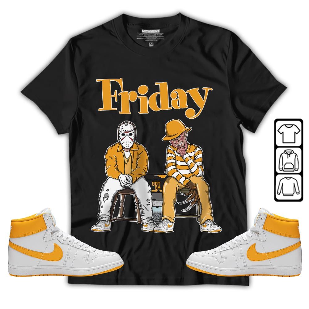 Friday Horror Sneaker Shirt Match University Gold, Ship SP University Gold MKO T-Shirt