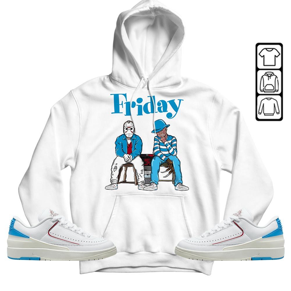 Friday Horror Sneaker Shirt Match University To Chicago 2s, Jordan 2 Low Blue To Chicago MKO T-Shirt