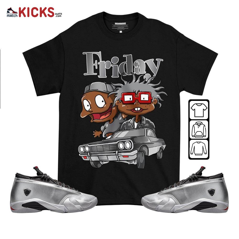 Friday Rugrats Sneaker Shirt Match 14 Low Metallic Silver, Jordan 14 Metallic Silver MKO T-Shirt