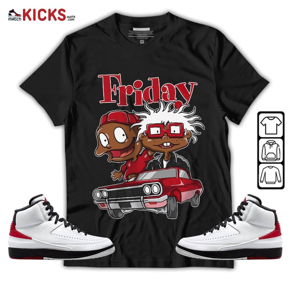 Friday Rugrats Sneaker Shirt Match 2 Chicago Varsity Red, Jordan Retro 2 Chicago MKO T-Shirt