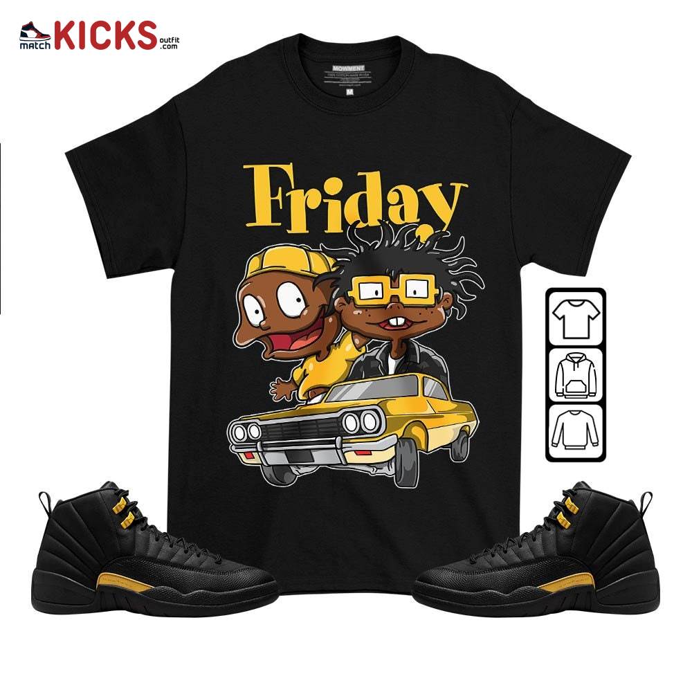 Friday Rugrats Sneaker Shirt Match Black Taxi 12s, Jordan 12 Retro Black Taxi MKO T-Shirt