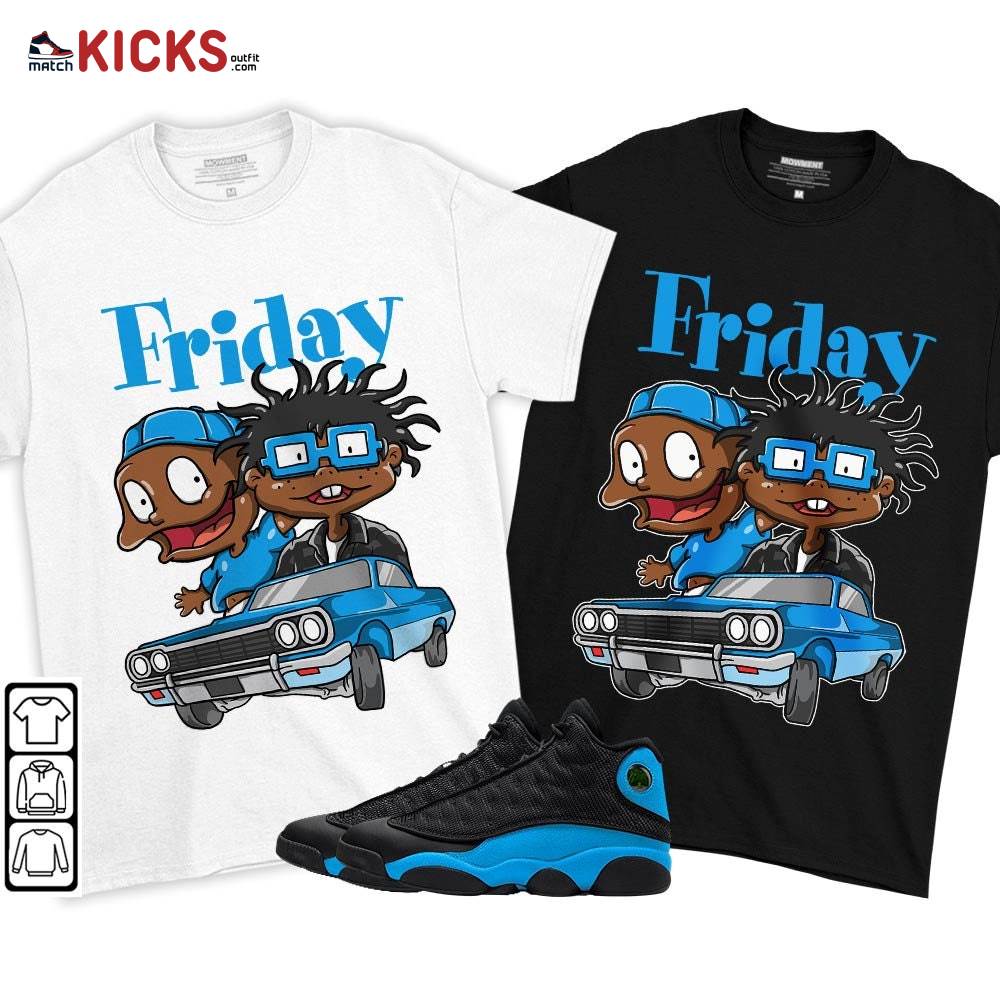 Friday Rugrats Sneaker Shirt Match Black University Blue 13s, Jordan 13 Black University Blue 2022 MKO T-Shirt Friday Rugrats Sneaker Shirt Match Black University Blue 13s, Jordan 13 Black University Blue 2022 MKO T-Shirt