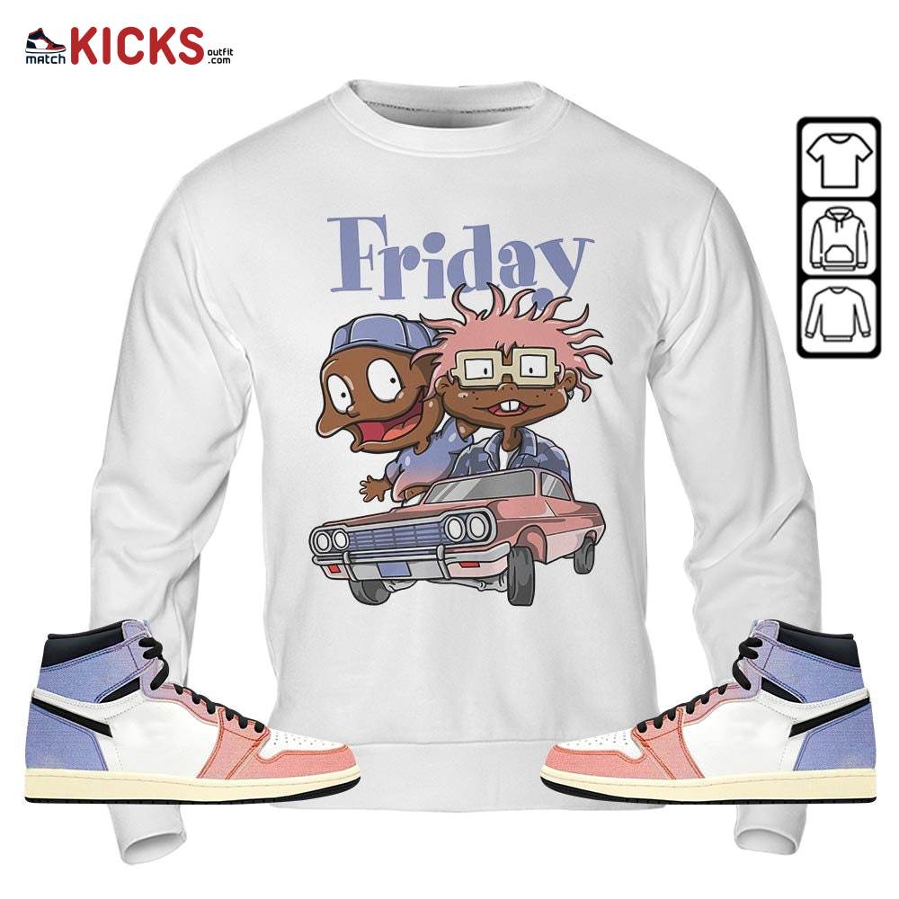 Friday Rugrats Sneaker Shirt Match Retro Skyline 1s, Jordan 1 High OG Skyline MKO Sweatshirt