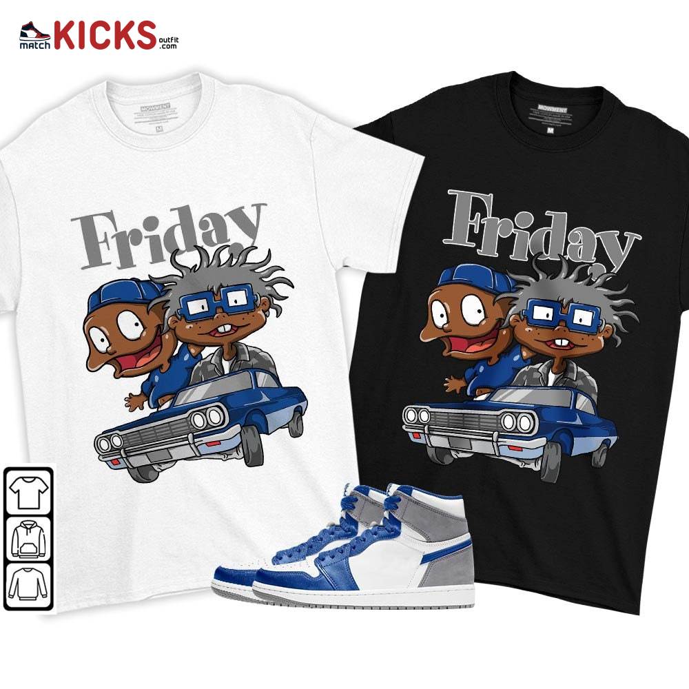Friday Rugrats Sneaker Shirt Match True Blue 1s, Jordan 1 High OG True Blue MKO T-Shirt Friday Rugrats Sneaker Shirt Match True Blue 1s, Jordan 1 High OG True Blue MKO T-Shirt