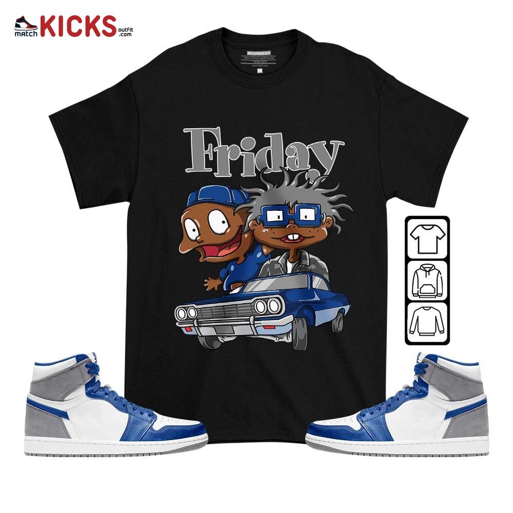 Friday Rugrats Sneaker Shirt Match True Blue 1s, Jordan 1 High OG True Blue MKO T-Shirt