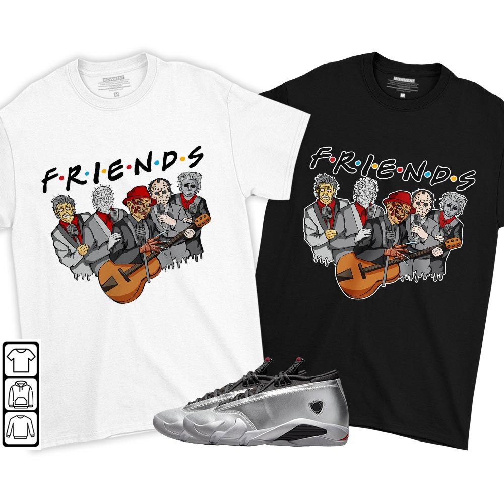 Friend Horror Drip Sneaker Shirt Match 14 Low Metallic Silver, Jordan 14 Metallic Silver MKO T-Shirt Friend Horror Drip Sneaker Shirt Match 14 Low Metallic Silver, Jordan 14 Metallic Silver MKO T-Shirt