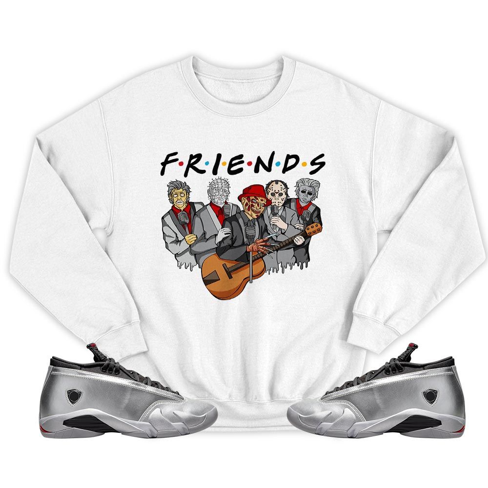 Friend Horror Drip Sneaker Shirt Match 14 Low Metallic Silver, Jordan 14 Metallic Silver MKO T-Shirt Friend Horror Drip Sneaker Shirt Match 14 Low Metallic Silver, Jordan 14 Metallic Silver MKO T-Shirt