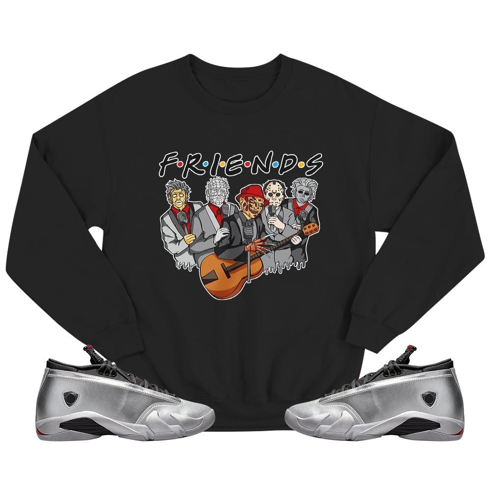 Friend Horror Drip Sneaker Shirt Match 14 Low Metallic Silver, Jordan 14 Metallic Silver MKO T-Shirt Friend Horror Drip Sneaker Shirt Match 14 Low Metallic Silver, Jordan 14 Metallic Silver MKO T-Shirt