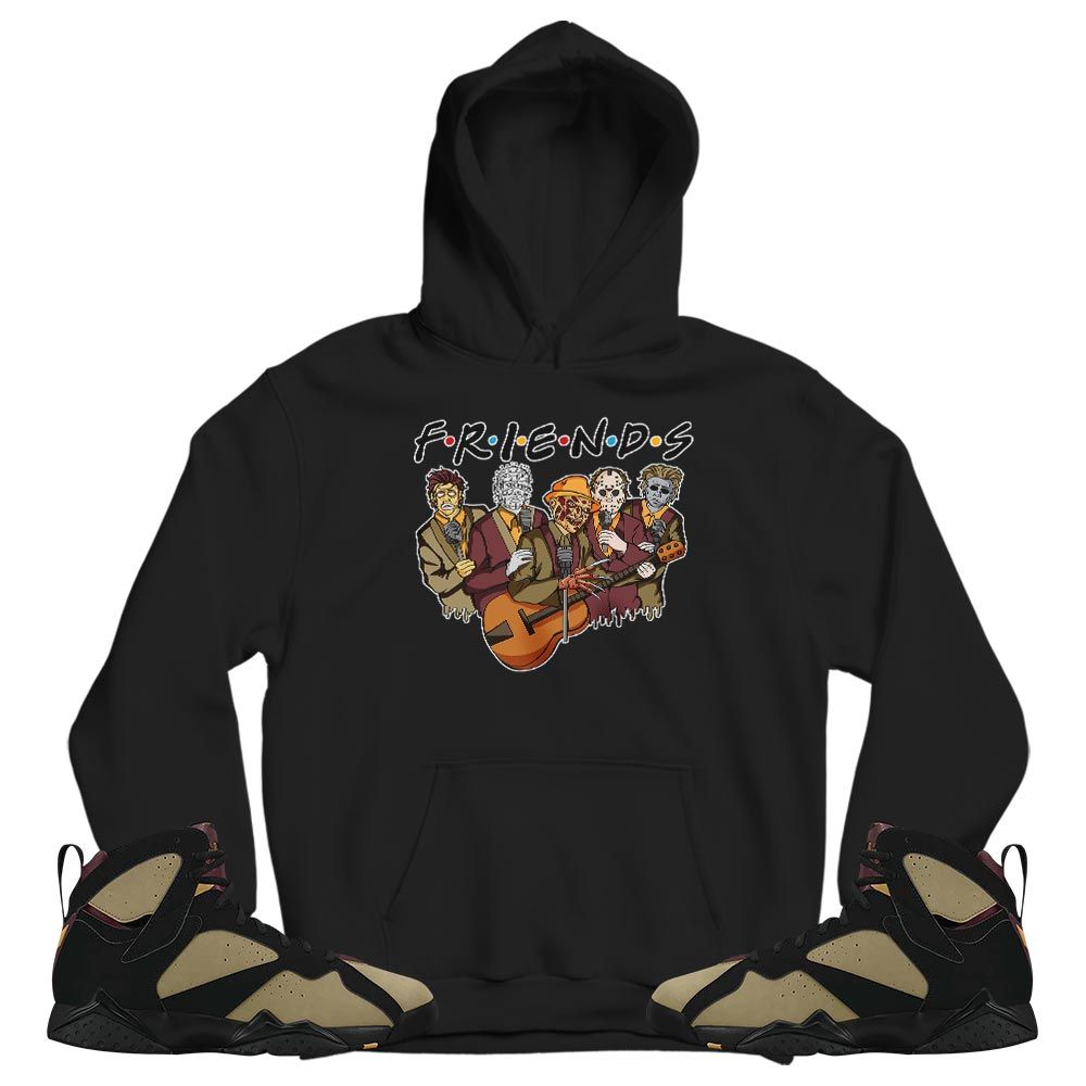 Friend Horror Drip Sneaker Shirt Match Black Cherrywood 7s, Jordan 7 Black Olive MKO T-Shirt