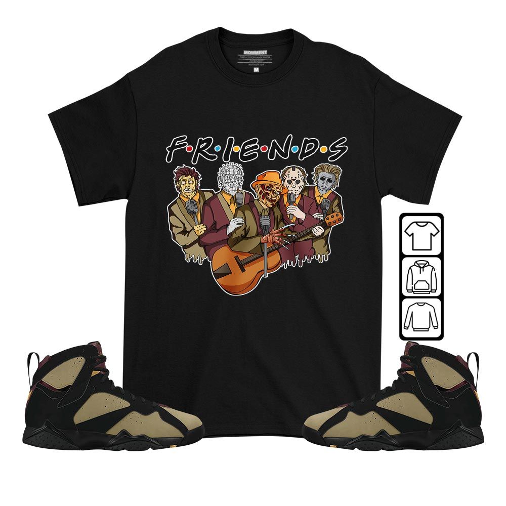 Friend Horror Drip Sneaker Shirt Match Black Cherrywood 7s, Jordan 7 Black Olive MKO T-Shirt Friend Horror Drip Sneaker Shirt Match Black Cherrywood 7s, Jordan 7 Black Olive MKO T-Shirt