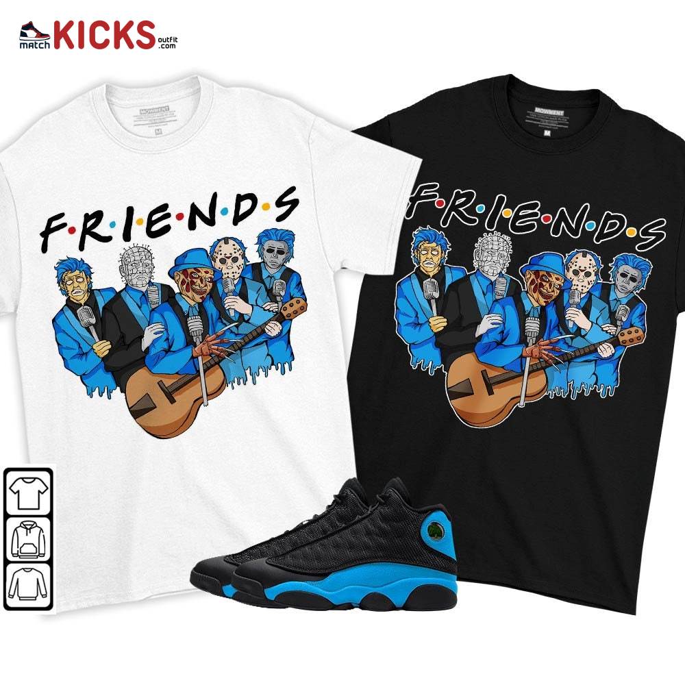 Friend Horror Drip Sneaker Shirt Match Black University Blue 13s, Jordan 13 Black University Blue 2022 MKO T-Shirt Friend Horror Drip Sneaker Shirt Match Black University Blue 13s, Jordan 13 Black University Blue 2022 MKO T-Shirt