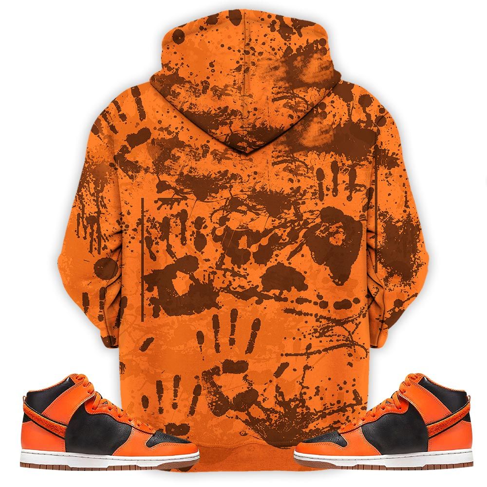 Friend Horror Drip Sneaker Shirt Match Dunk Black Orange, Dunk High Gs Safety Orange Hoodie Sweatshirt Tee All Over Print MKO Shirt