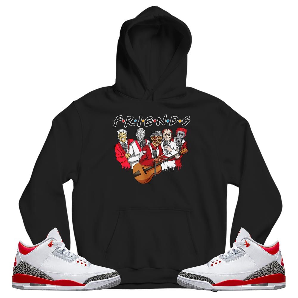 Friend Horror Drip Sneaker Shirt Match Fire Red 3s, Jordan 3 Retro Fire Red MKO T-Shirt
