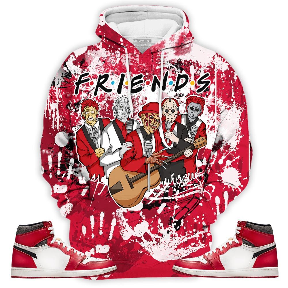 Friend Horror Drip Sneaker Shirt Match High Og Chicago 1S, Jordan 1 Lost Found Chicago Hoodie Sweatshirt Tee All Over Print MKO Shirt