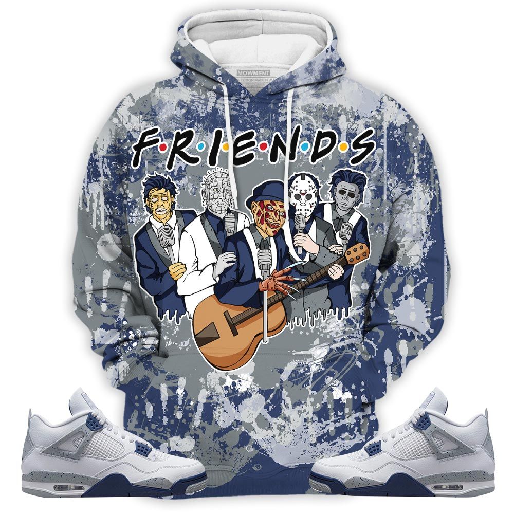 Friend Horror Drip Sneaker Shirt Match Midnight Navy 4S, Jordan 4 Retro Midnight Navy Hoodie Sweatshirt Tee All Over Print MKO Shirt Friend Horror Drip Sneaker Shirt Match Midnight Navy 4S, Jordan 4 Retro Midnight Navy Hoodie Sweatshirt Tee All Over Print MKO Shirt
