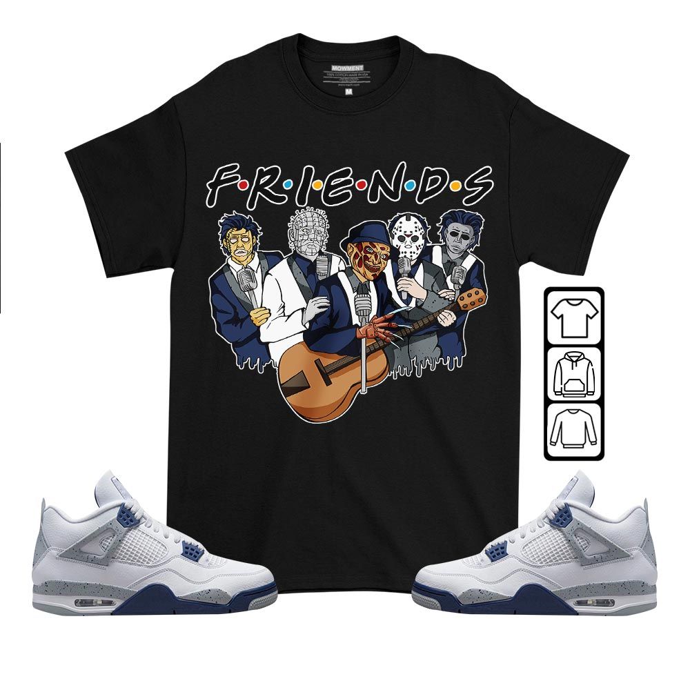 Friend Horror Drip Sneaker Shirt Match Midnight Navy 4s, Jordan 4 Retro Midnight Navy MKO T-Shirt Friend Horror Drip Sneaker Shirt Match Midnight Navy 4s, Jordan 4 Retro Midnight Navy MKO T-Shirt