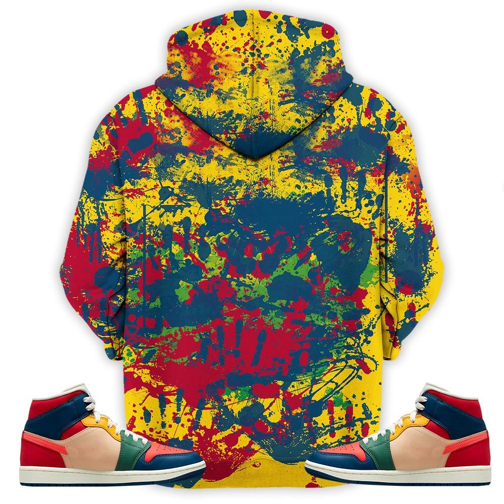Friend Horror Drip Sneaker Shirt Match Multi Color 2022 1S, Jordan 1 Mid Multi Color 2022 Hoodie Sweatshirt Tee All Over Print MKO Shirt