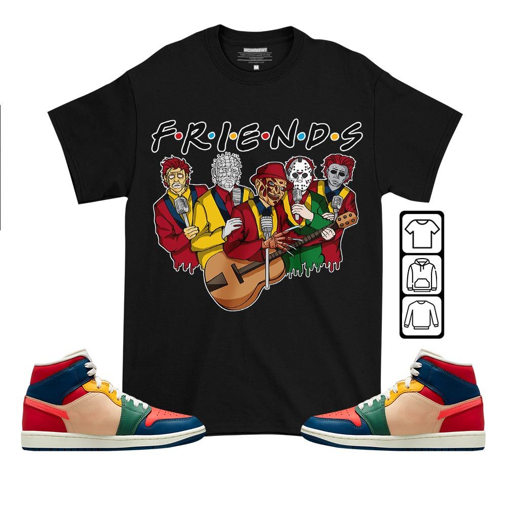 Friend Horror Drip Sneaker Shirt Match Multi Color 2022 1s, Jordan 1 Mid Multi Color 2022 MKO T-Shirt Friend Horror Drip Sneaker Shirt Match Multi Color 2022 1s, Jordan 1 Mid Multi Color 2022 MKO T-Shirt