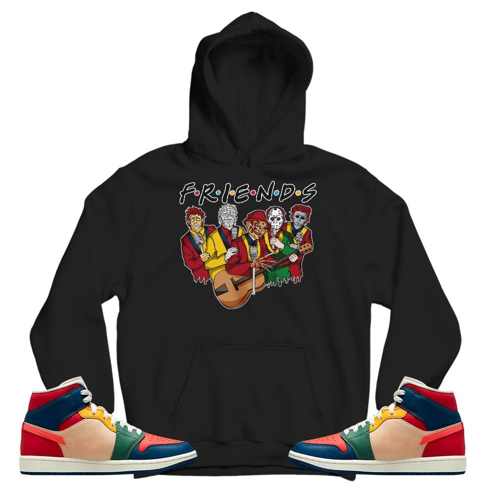 Friend Horror Drip Sneaker Shirt Match Multi Color 2022 1s, Jordan 1 Mid Multi Color 2022 MKO T-Shirt
