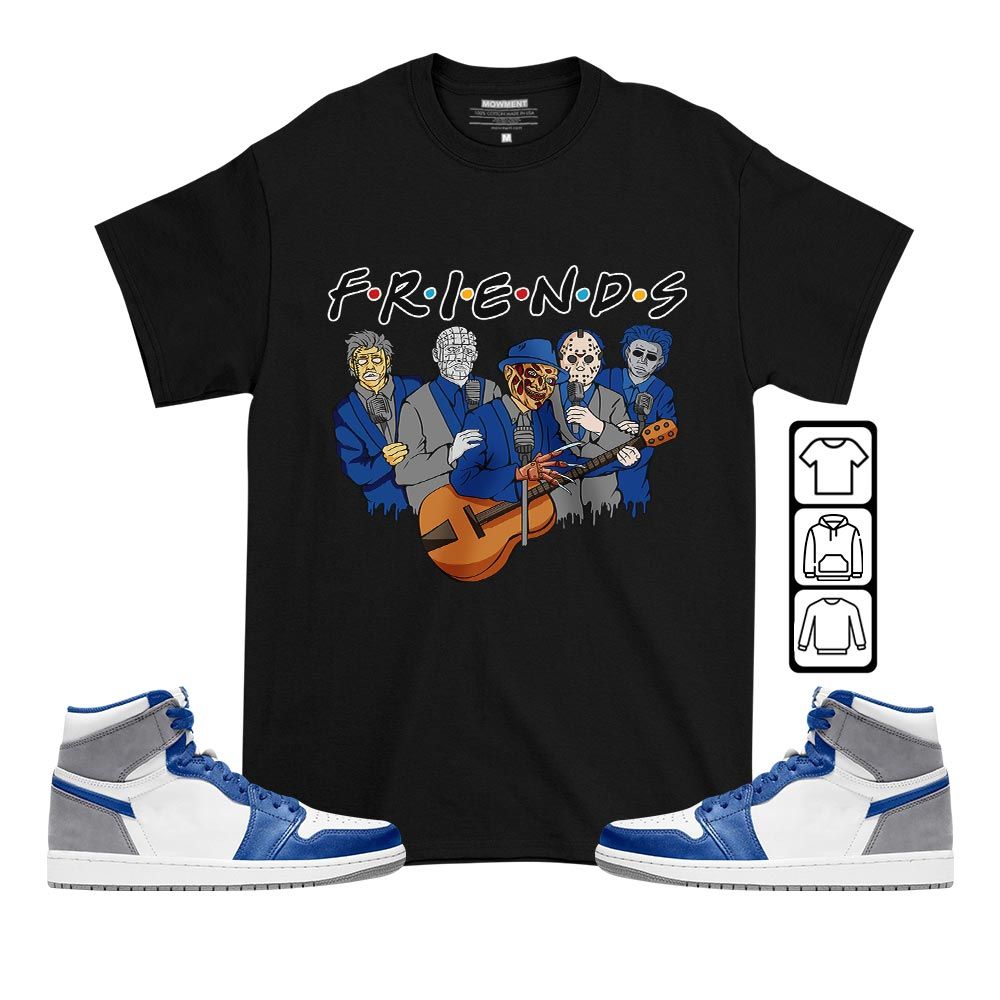 Friend Horror Drip Sneaker Shirt Match True Blue 1s, Jordan 1 High OG True Blue MKO T-Shirt Friend Horror Drip Sneaker Shirt Match True Blue 1s, Jordan 1 High OG True Blue MKO T-Shirt