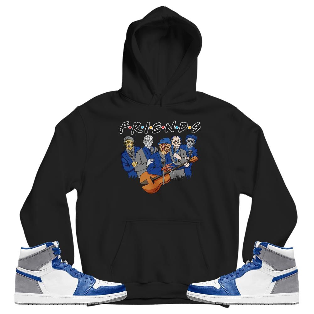 Friend Horror Drip Sneaker Shirt Match True Blue 1s, Jordan 1 High OG True Blue MKO T-Shirt