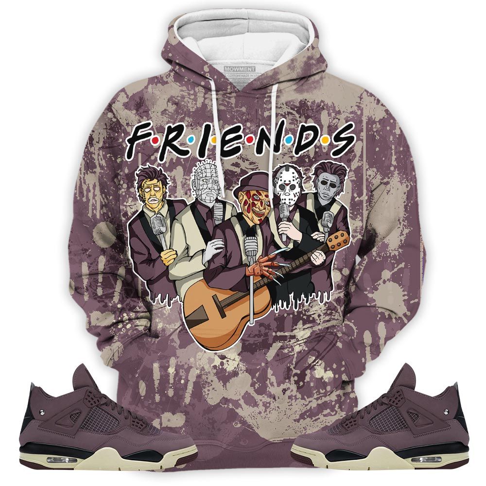 Friend Horror Drip Sneaker Shirt Match Violet Ore 4S, Jordan 4 A Ma Maniere Violet Ore Hoodie Sweatshirt Tee All Over Print MKO Shirt