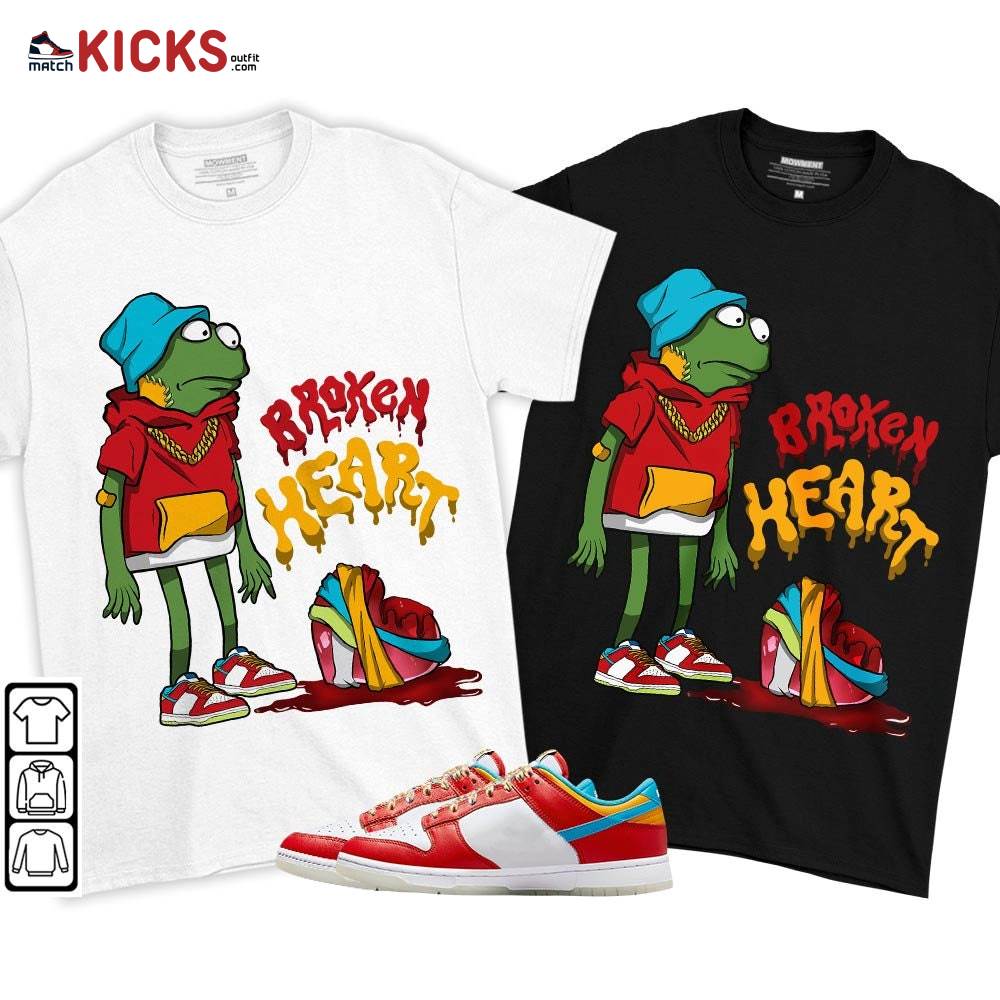 Frog Broken Heart Sneaker Shirt Match Fruity Pebbles Shoes, Dunk Low Fruity Pebbles MKO T-Shirt Frog Broken Heart Sneaker Shirt Match Fruity Pebbles Shoes, Dunk Low Fruity Pebbles MKO T-Shirt