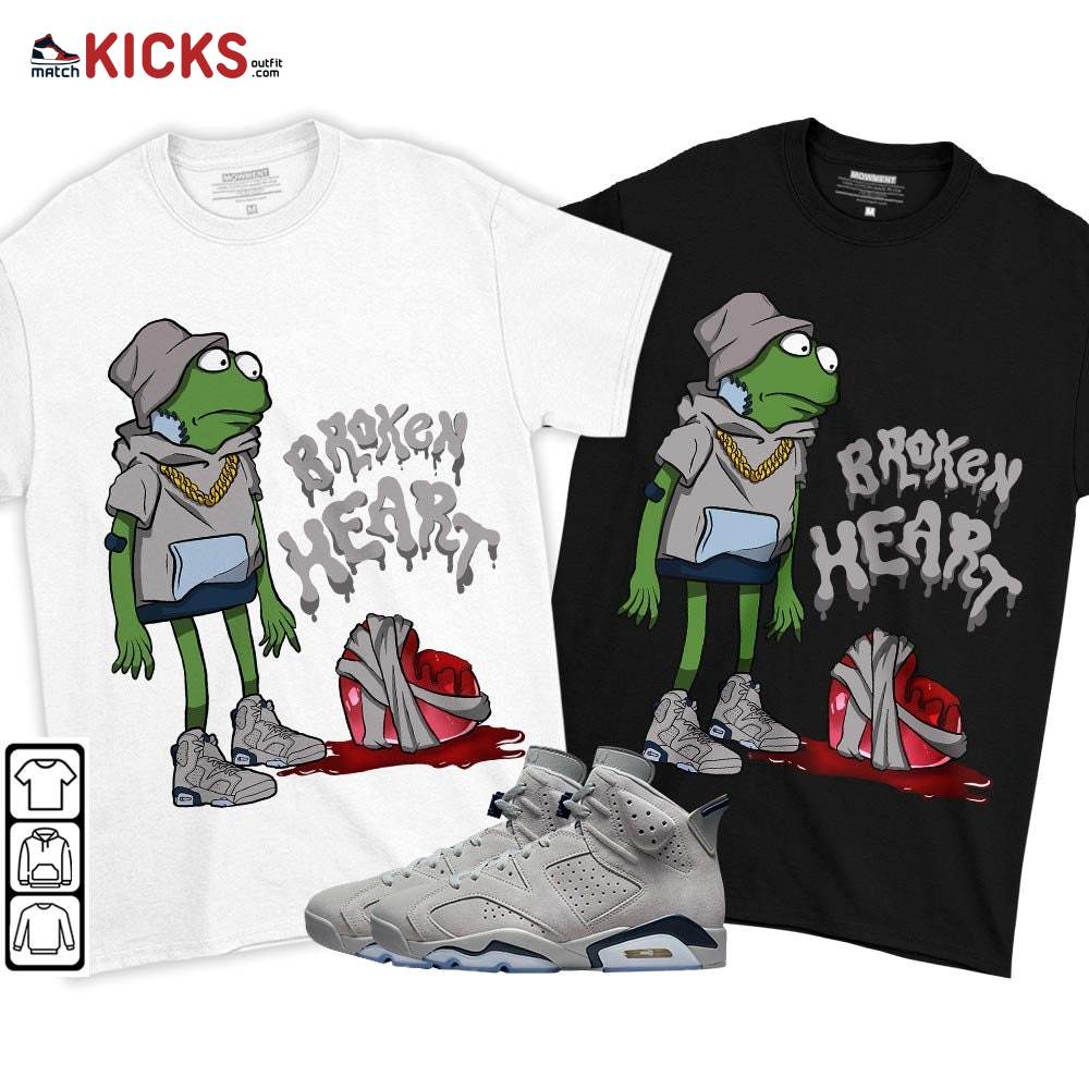 Frog Broken Heart Sneaker Shirt Match Georgetown 6s, Jordan 6 Retro Georgetown MKO T-Shirt Frog Broken Heart Sneaker Shirt Match Georgetown 6s, Jordan 6 Retro Georgetown MKO T-Shirt