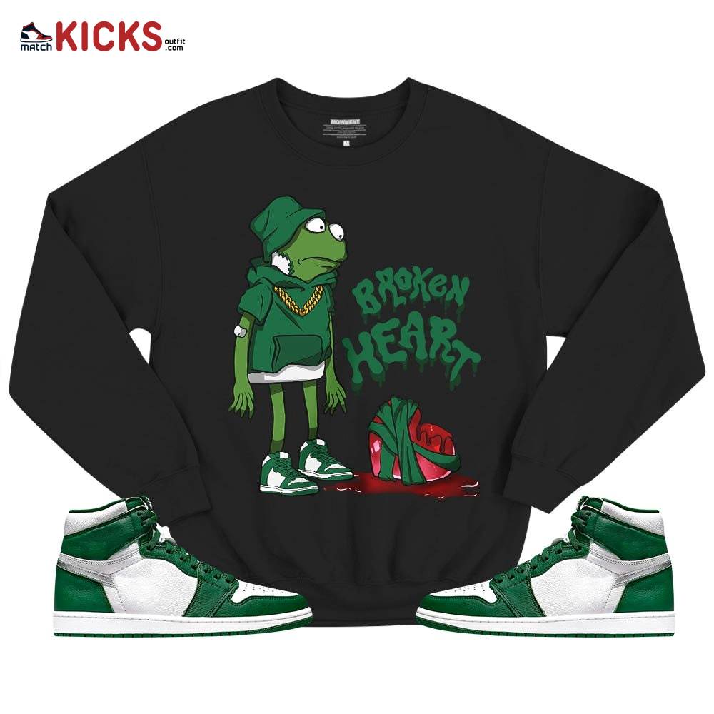 Frog Broken Heart Sneaker Shirt Match High Gorge Green 1s, Jordan 1 Retro High Gorge Green MKO T-Shirt Frog Broken Heart Sneaker Shirt Match High Gorge Green 1s, Jordan 1 Retro High Gorge Green MKO T-Shirt