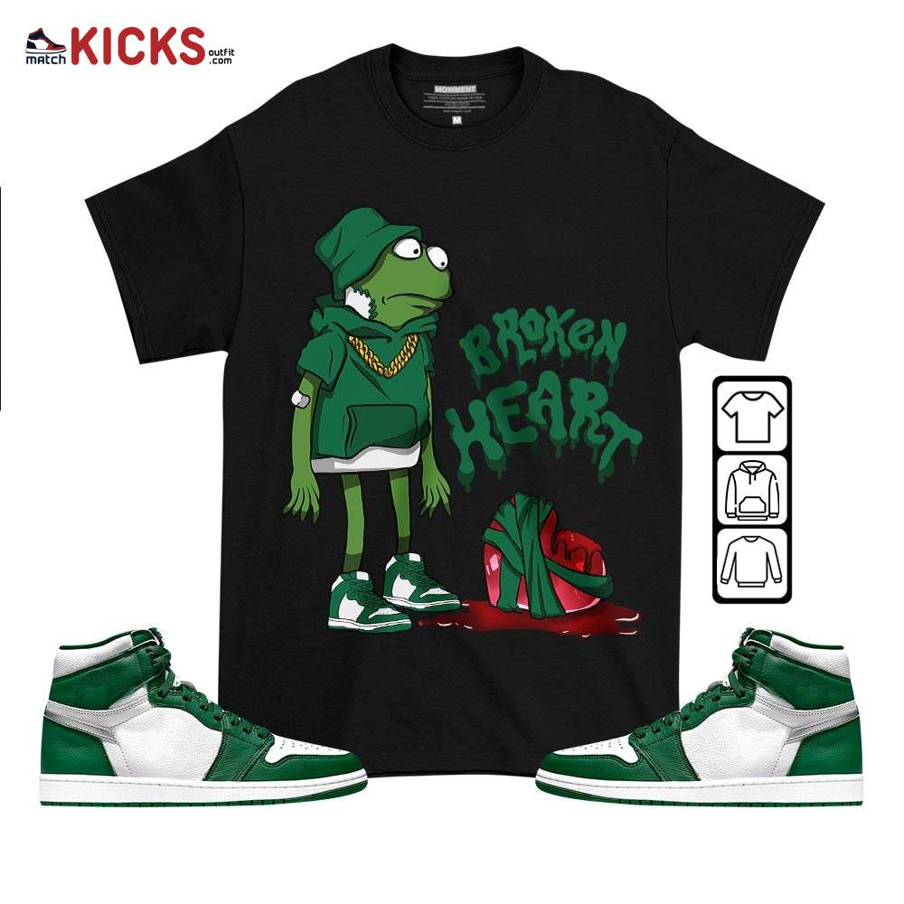 Frog Broken Heart Sneaker Shirt Match High Gorge Green 1s, Jordan 1 Retro High Gorge Green MKO T-Shirt Frog Broken Heart Sneaker Shirt Match High Gorge Green 1s, Jordan 1 Retro High Gorge Green MKO T-Shirt